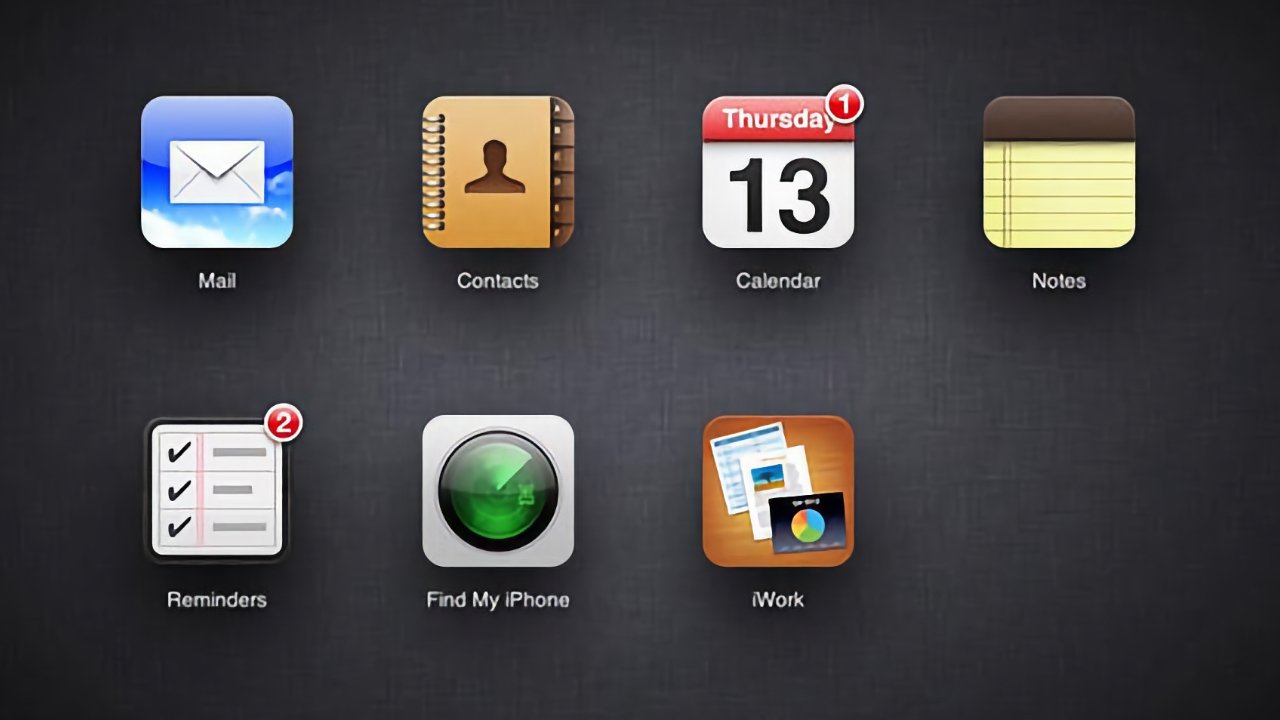 The iCloud dashboard in 2013