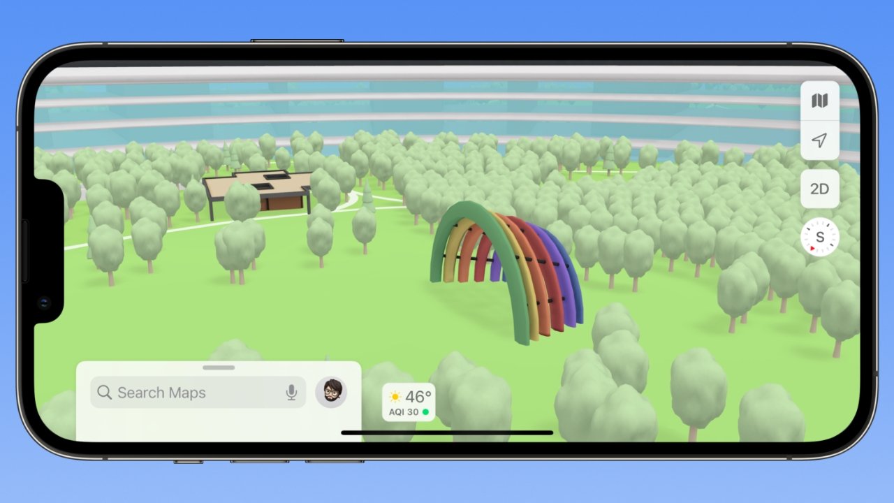 A 3D view inside Apple Park