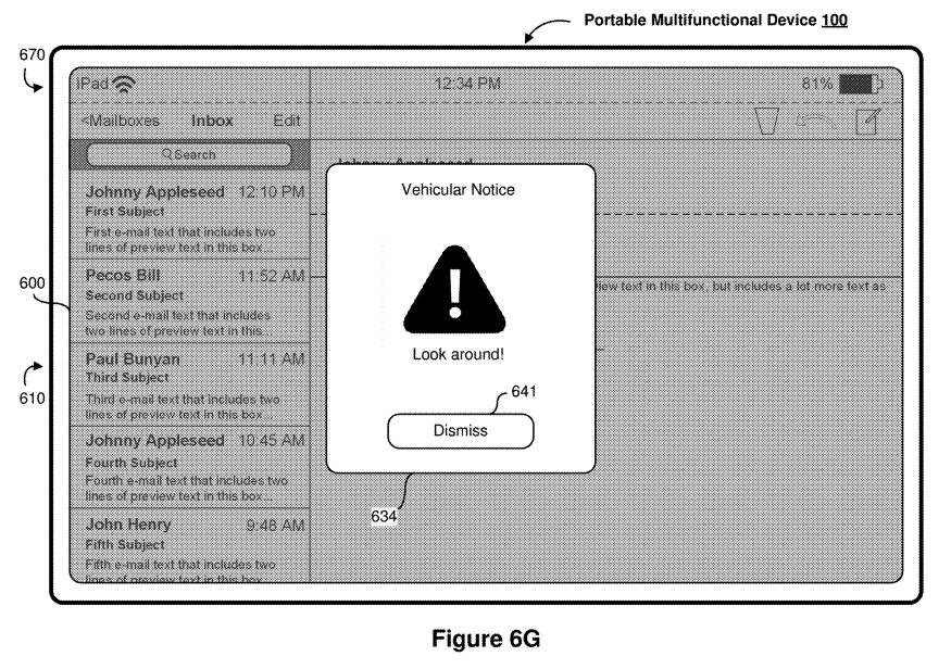 A car may prompt an iPad-using driver to pay more attention to the road. 