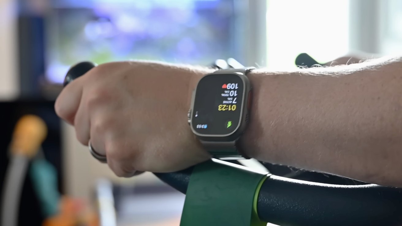 Performing a bike workout on Apple Watch Ultra