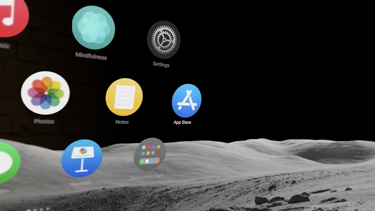 A screenshot of the Home View on Apple Vision Pro