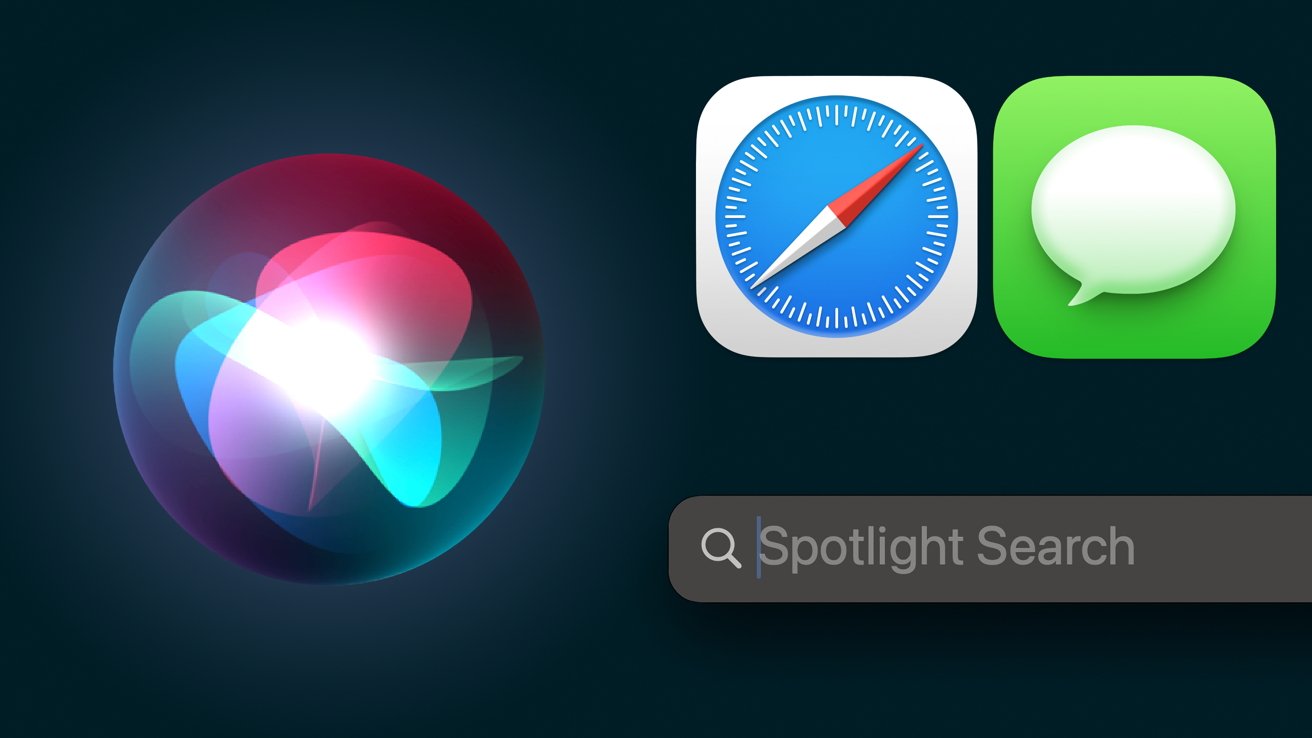 An image showing Siri, Spotlight, Safari, and Messages icons