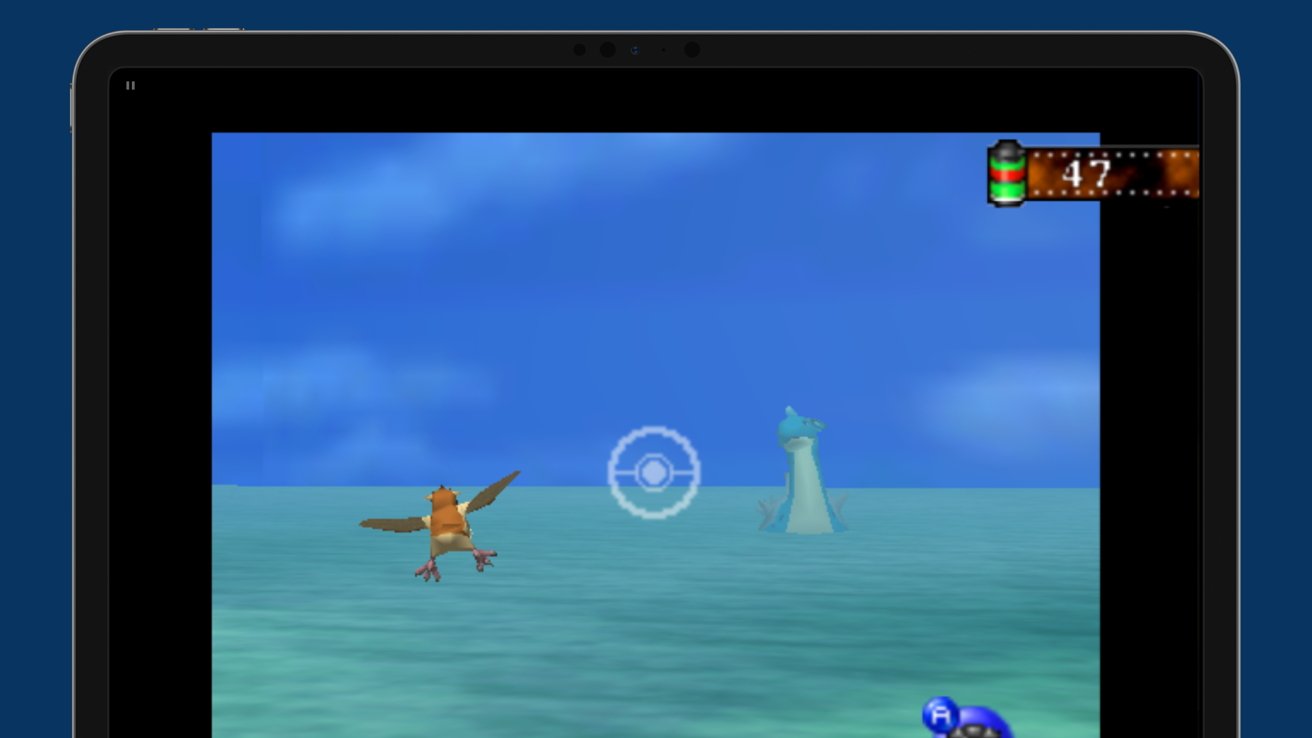 'Pokemon Snap' running in an emulator on iPad