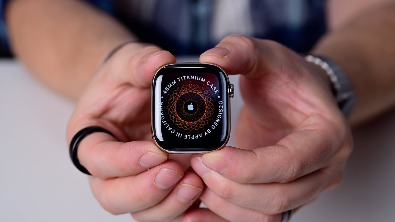 Setup screen on an Apple Watch that was tinted orange