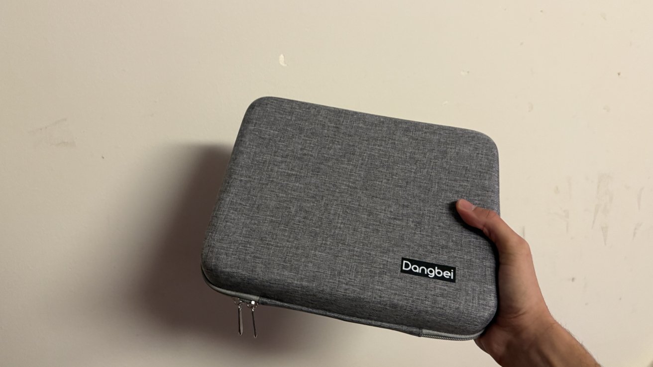 Dangbei Atom Projector review: The travel case for the Atom is easily held.